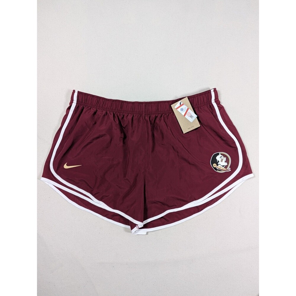 NWT Nike Women's FSU Florida State Seminoles Tempo Running Shorts Garnet 2XL